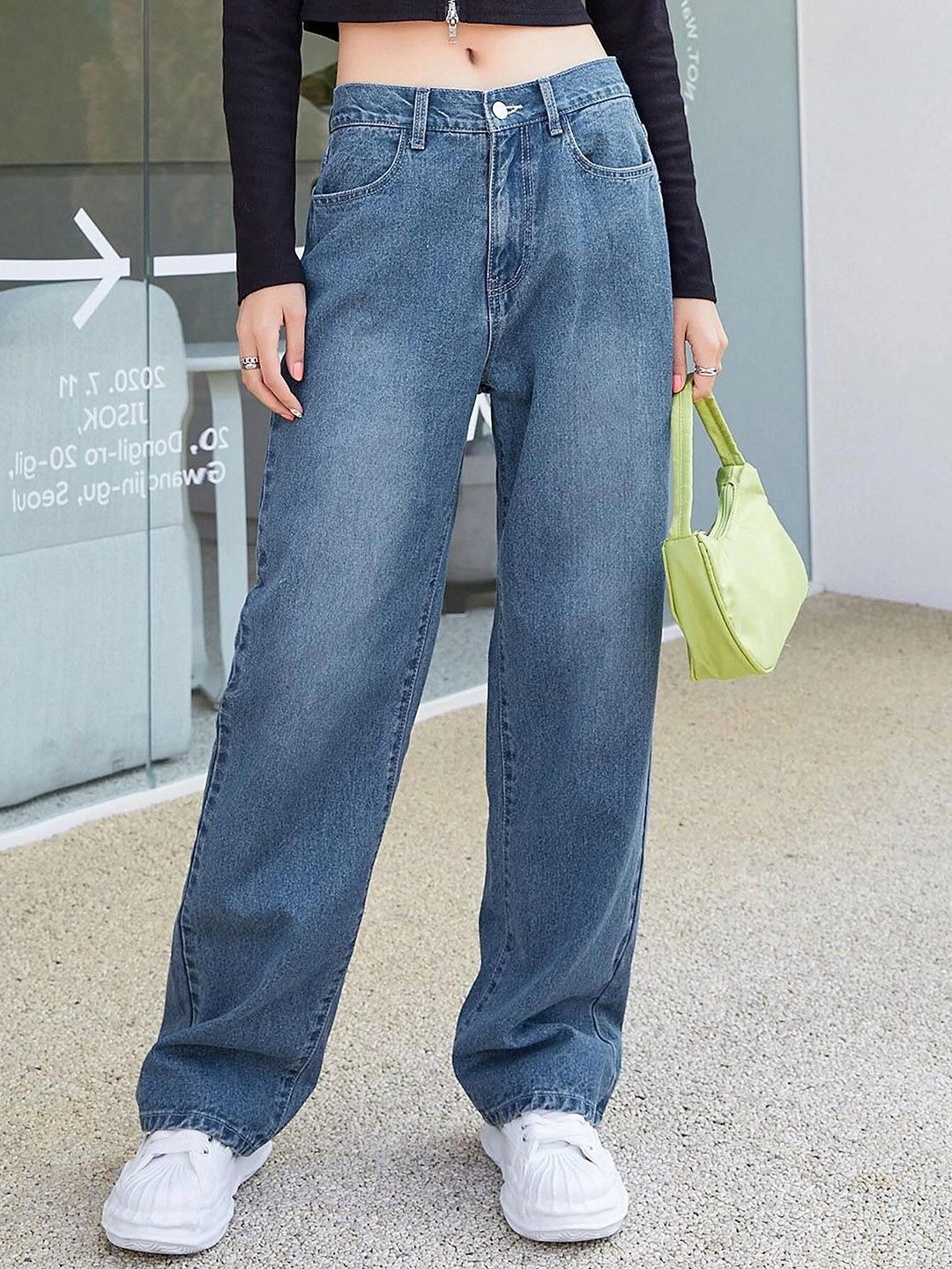 Kotty Women Cotton Relaxed Fit High-Rise Stretchable Jeans