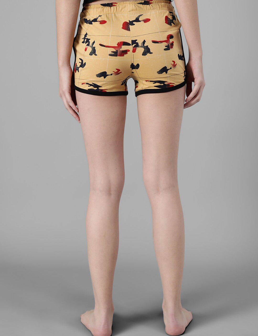 Kotty Women Yellow Printed Lounge Shorts