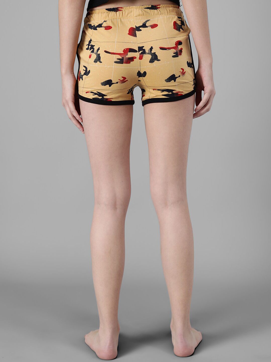 Kotty Women Yellow Printed Lounge Shorts