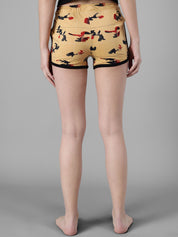 Kotty Women Yellow Printed Lounge Shorts