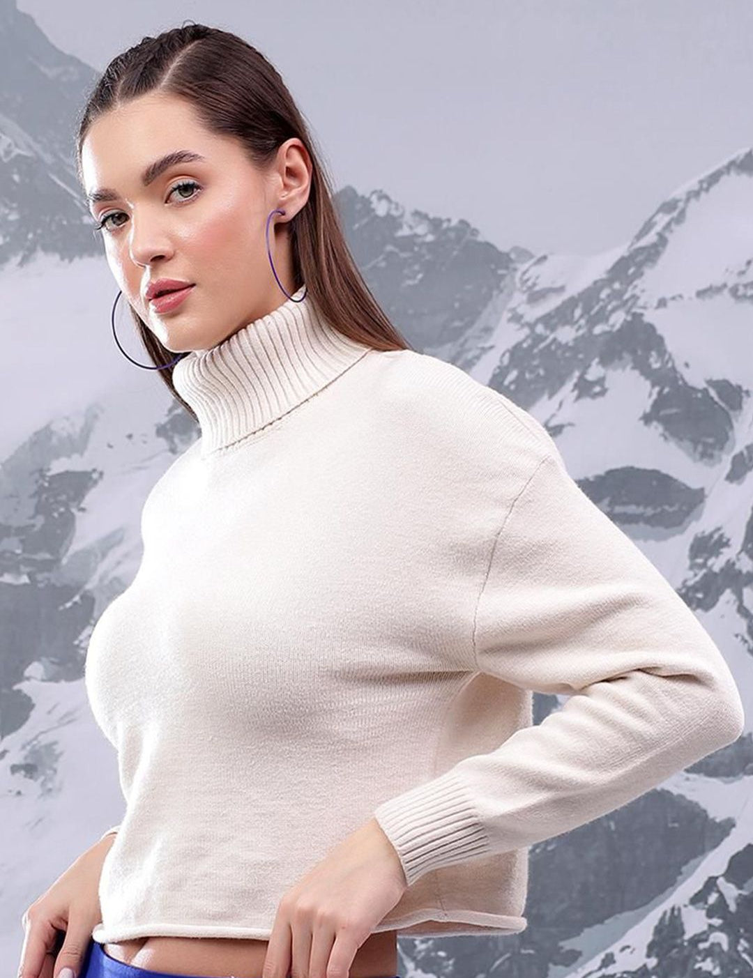 Kotty Women High Neck Pullover Sweater