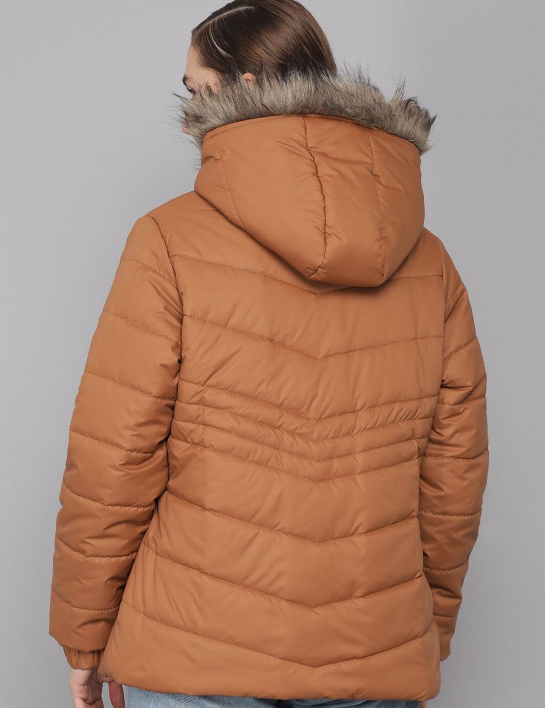 Kotty Women Brown Hooded Parka Jacket