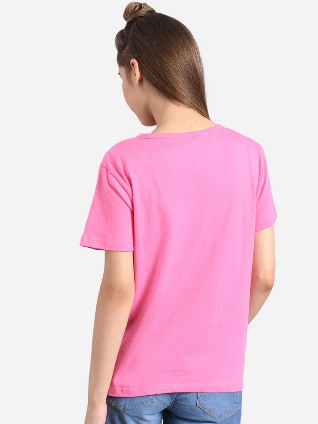 Kotty Women Blue Colourblocked Round Neck T-shirt
