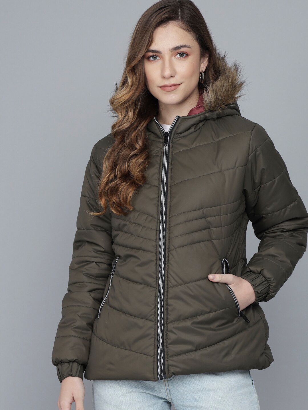 Kotty Women Green Lightweight Padded Jacket
