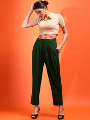 Kotty Women Relaxed High-Rise Easy Wash Pleated Peg Trousers