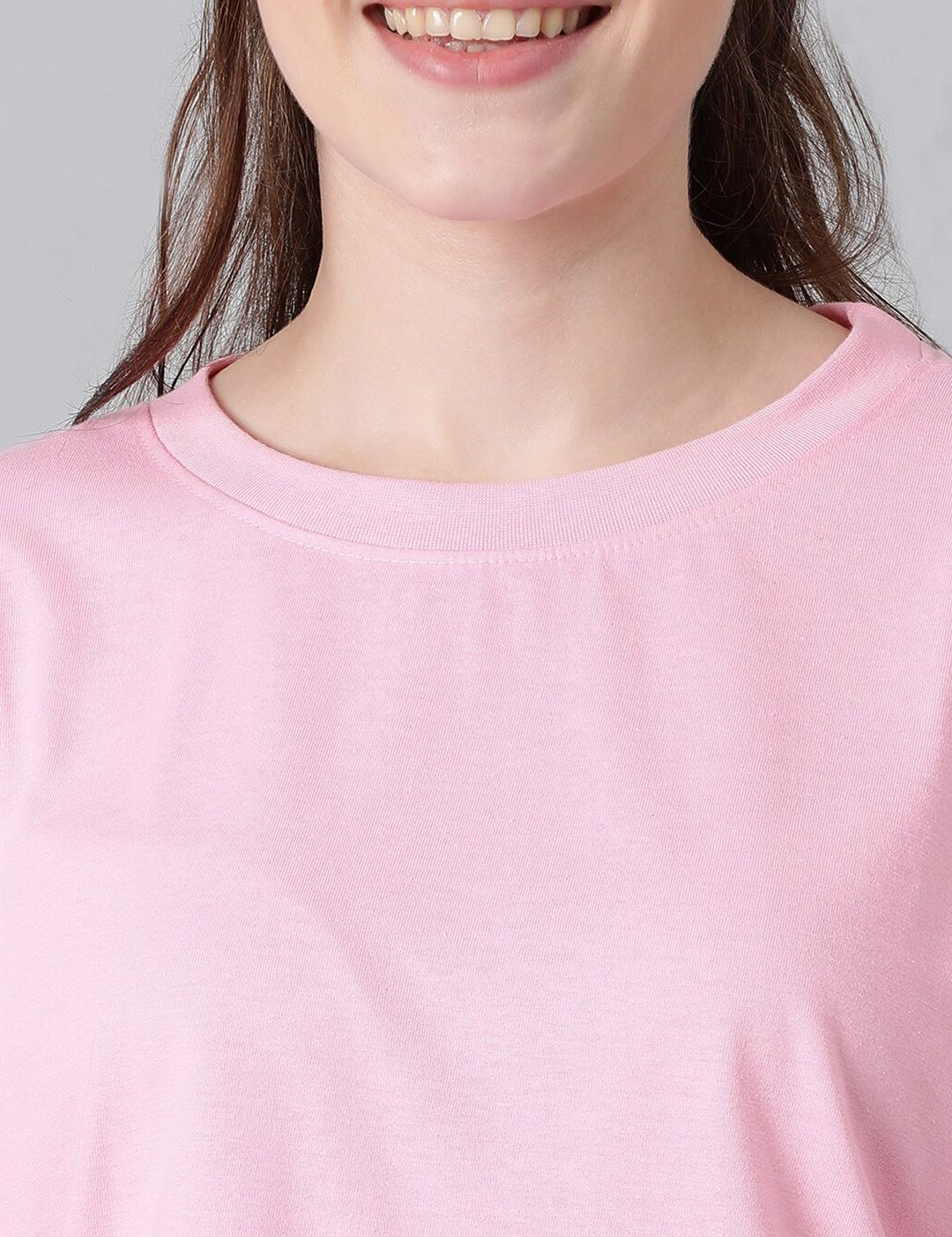 KOTTY Basics Basics Round Neck Drop-Shoulder Sleeves Oversized T-shirt