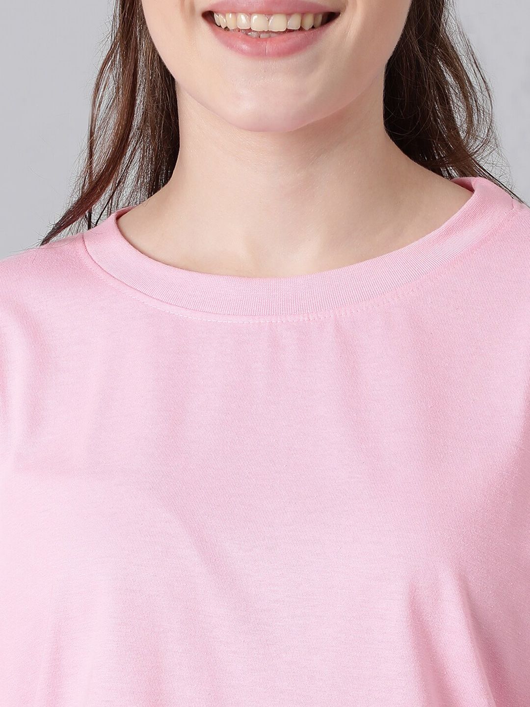 KOTTY Basics Basics Round Neck Drop-Shoulder Sleeves Oversized T-shirt