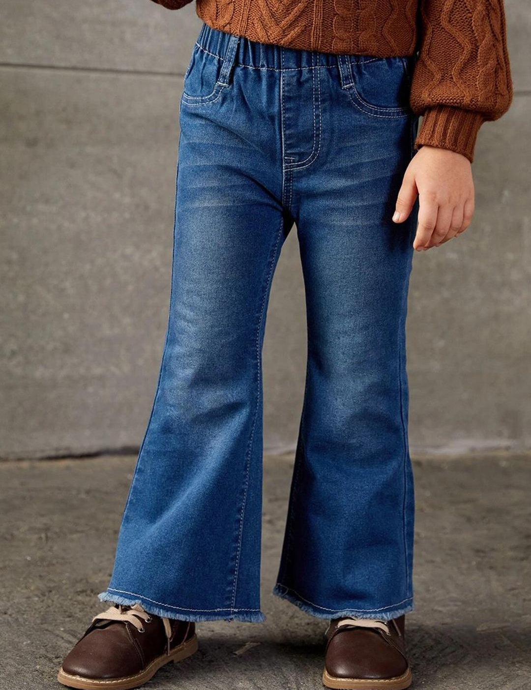 Kotty Girls Blue Jean Fit Bootcut Light Fade Stretchable Jeans