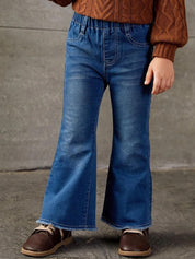 Kotty Girls Blue Jean Fit Bootcut Light Fade Stretchable Jeans