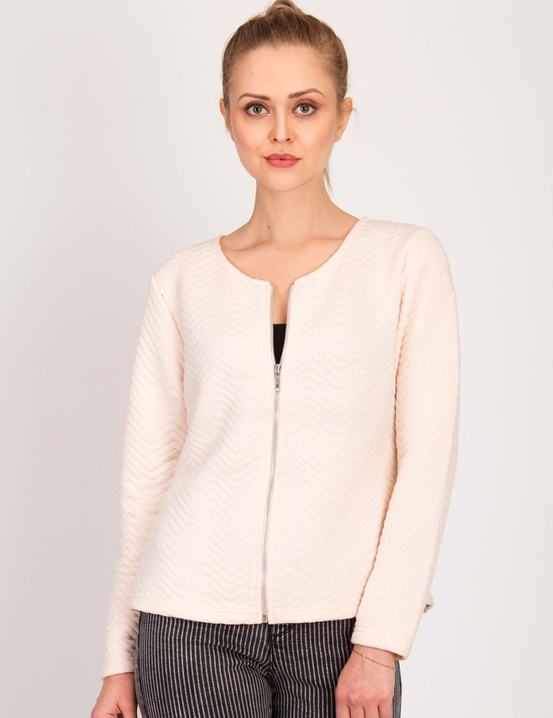 Kotty Women Pink Self Design Open Front Jacket