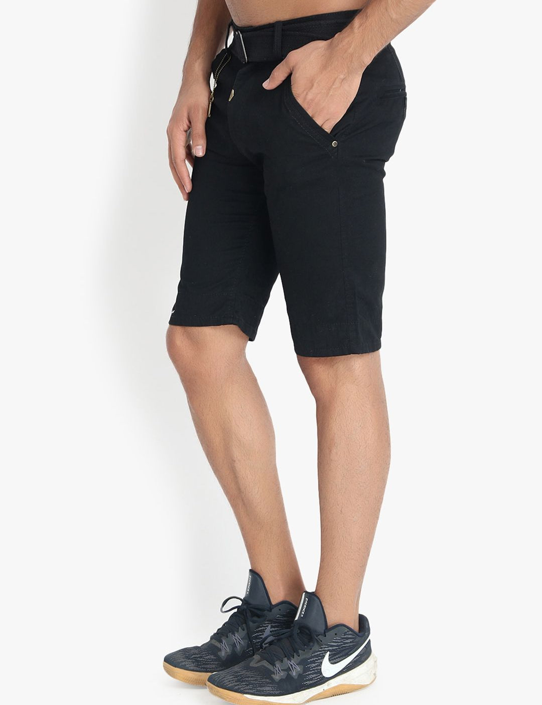 Kotty Men Black Solid Regular Fit Shorts