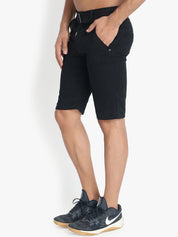 Kotty Men Black Solid Regular Fit Shorts