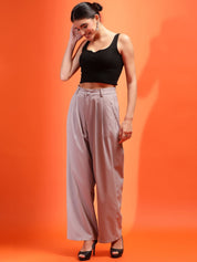 Stylecast X KOTTY Grey Relaxed Straight Leg High-Rise Trousers