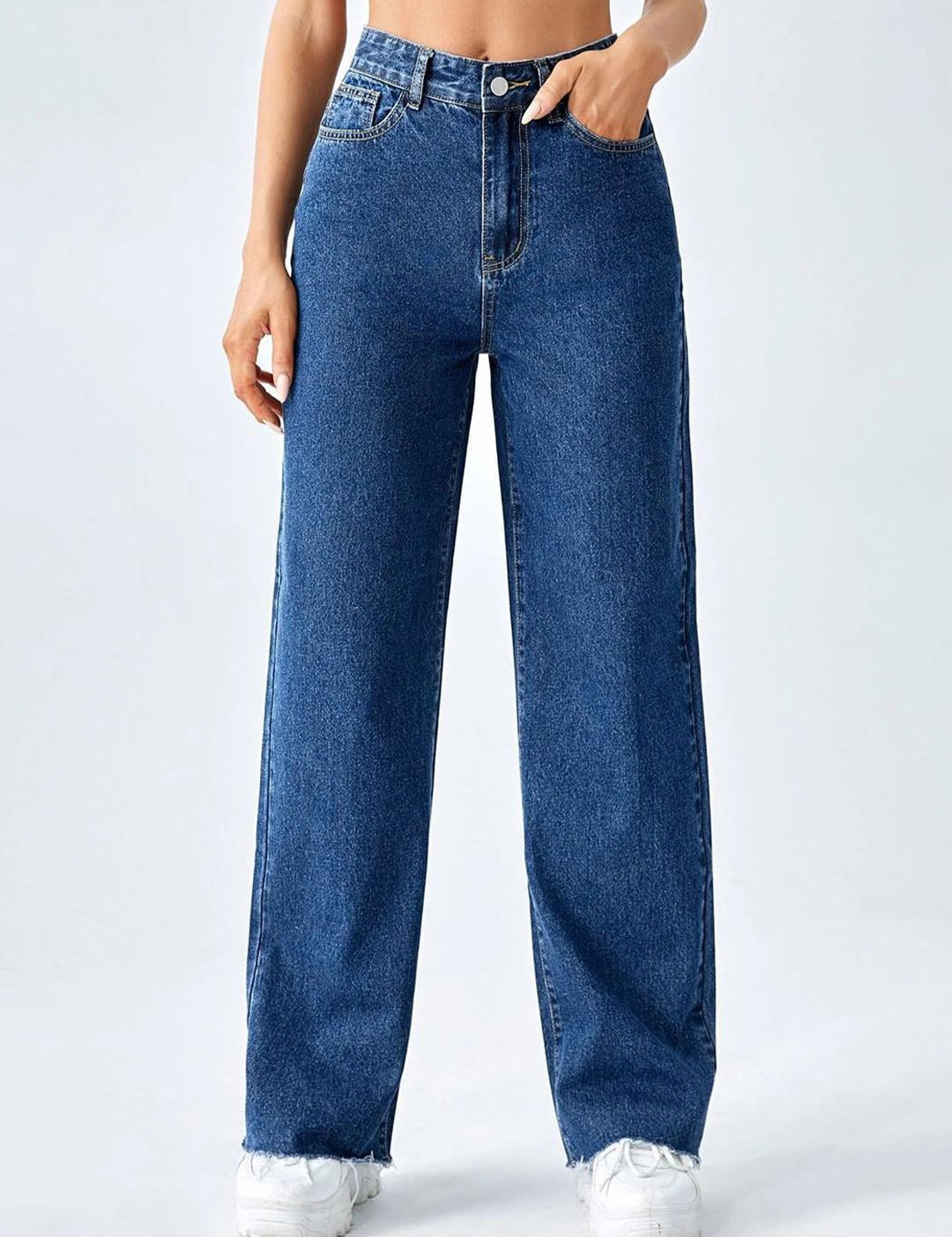 KOTTY Basics Women Blue Jean Straight Fit High-Rise Stretchable Jeans