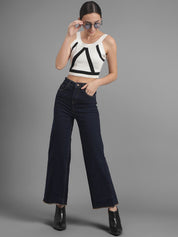 Kotty Women Flared High-Rise Cotton Lycra Stretchable Jeans