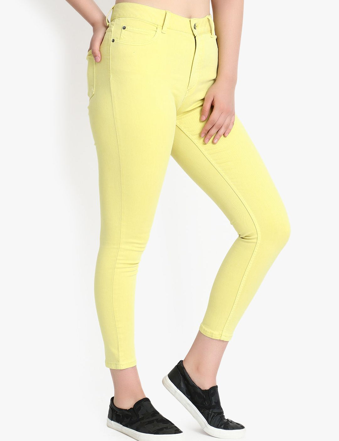 Kotty Women Yellow Skinny Fit High-Rise Clean Look Stretchable Jeans