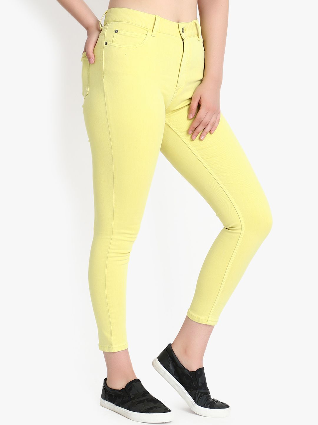 Kotty Women Yellow Skinny Fit High-Rise Clean Look Stretchable Jeans