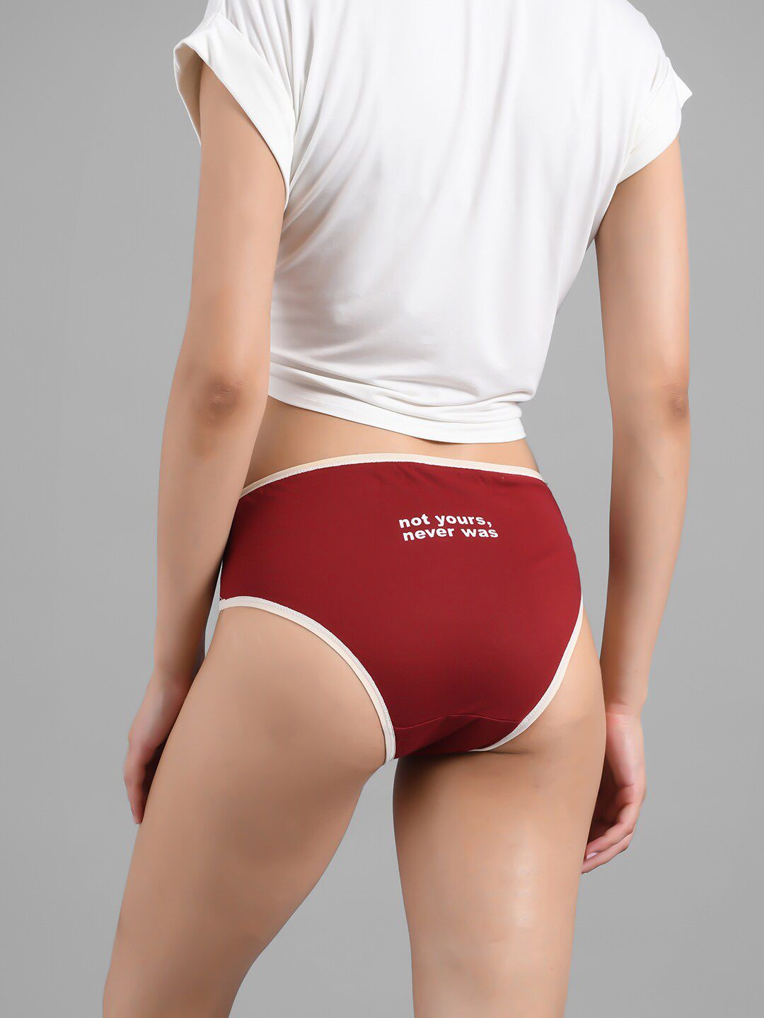 Kotty Women Maroon Solid Hipster Briefs KTTWOMENSPANTY11