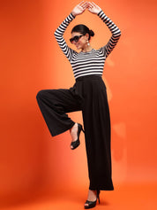 Kotty Women Relaxed Straight Fit Mid-Rise Regular Trousers