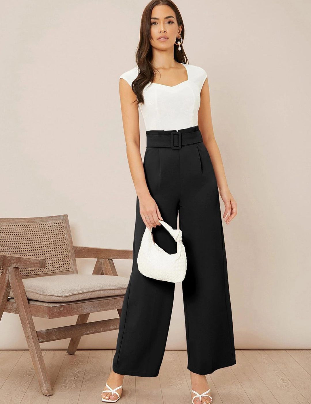 KOTTY BIZwear Basics Women Straight Fit High-Rise Pleated Parallel Trousers