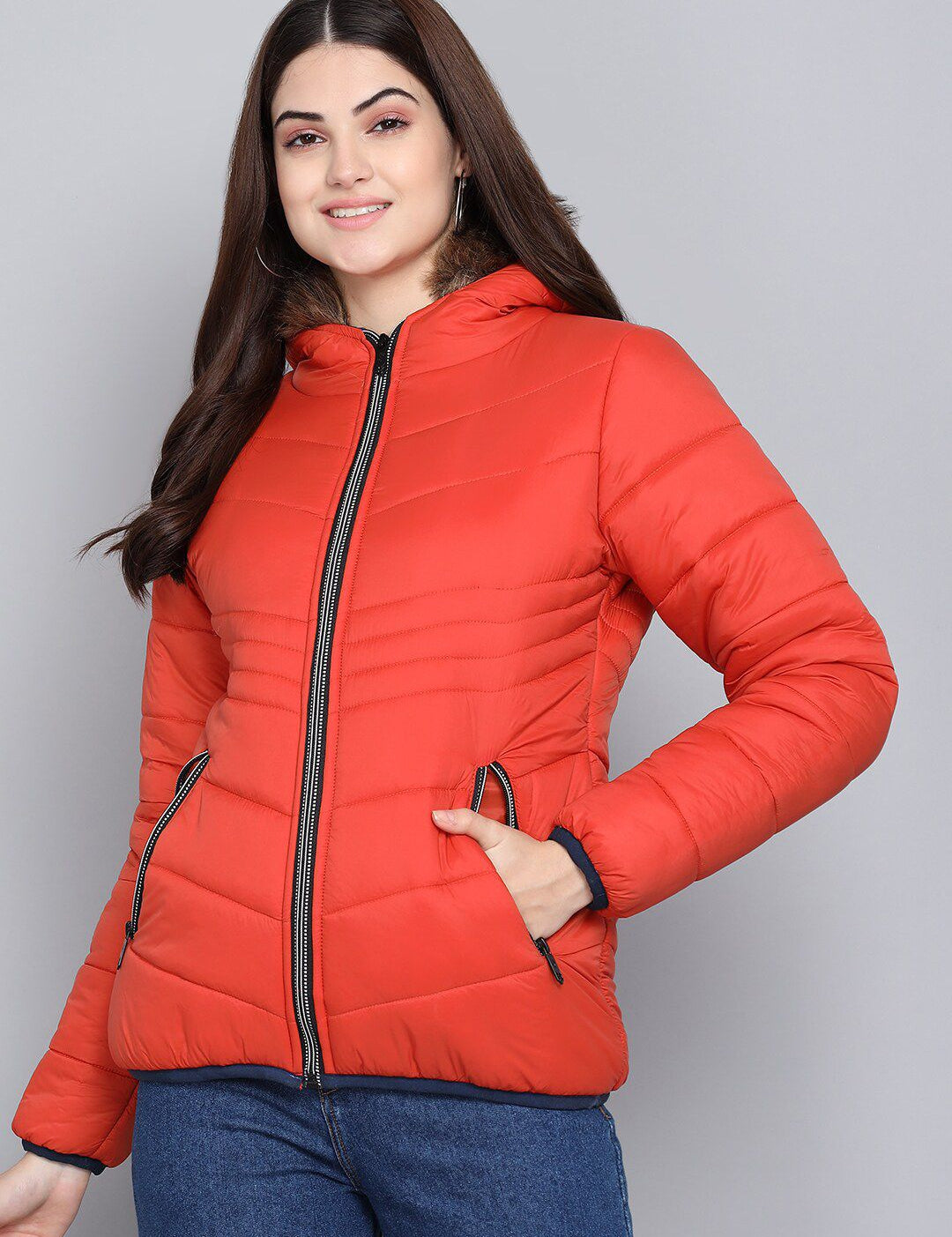 Kotty Women Orange Outdoor Padded Jacket