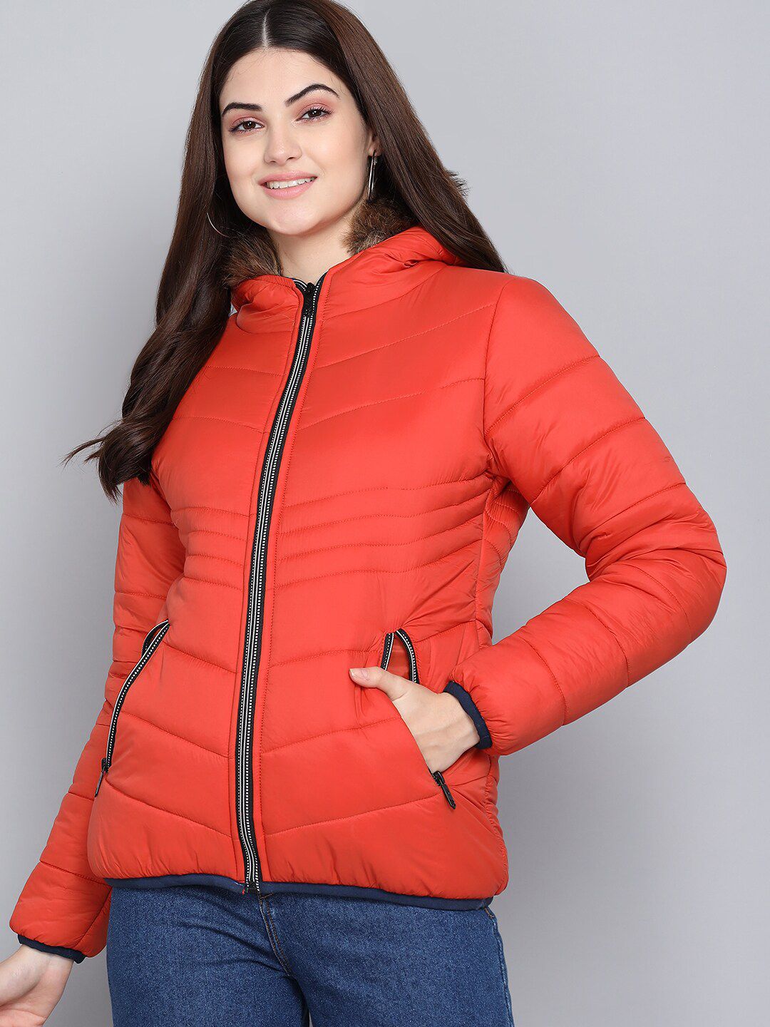 Kotty Women Orange Outdoor Padded Jacket