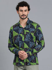 Kotty New Relaxed Fit Floral Printed Cutaway Collar Casual Shirt