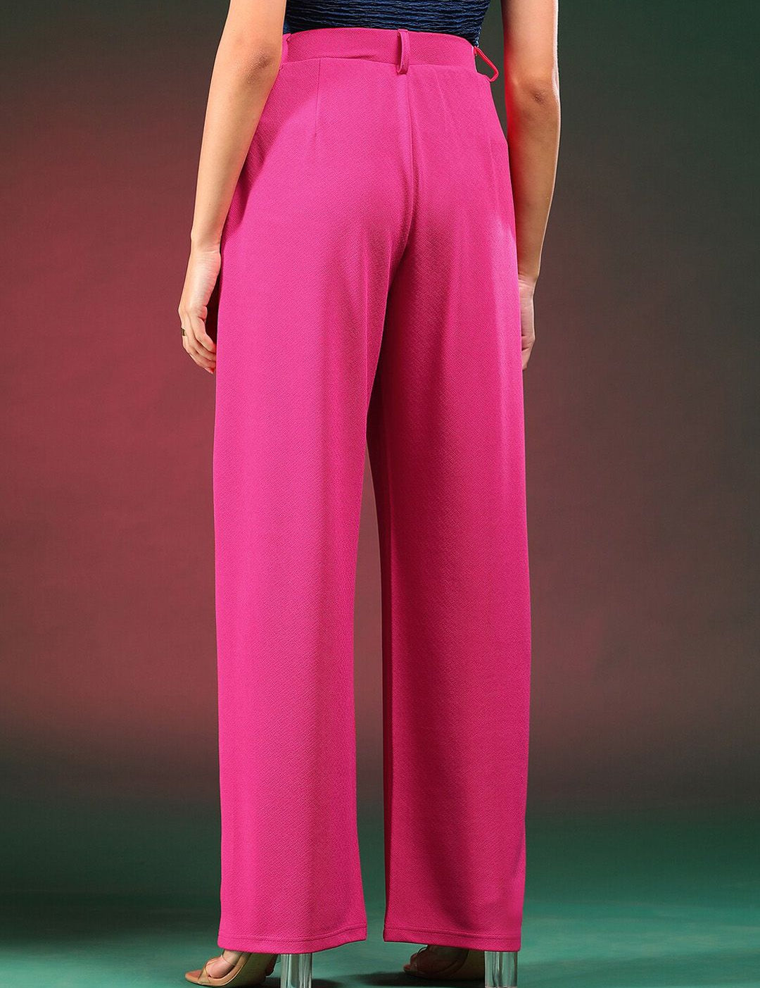 Stylecast X KOTTY BIZwear Women Relaxed Straight Leg Straight Fit High-Rise Parallel Trousers