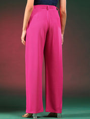 Stylecast X KOTTY BIZwear Women Relaxed Straight Leg Straight Fit High-Rise Parallel Trousers