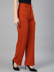 KOTTY BIZwear Women Relaxed Straight Leg Straight Fit High-Rise Easy Wash Trousers