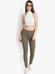 Kotty Women Taupe Skinny Fit High-Rise Clean Look Jeans