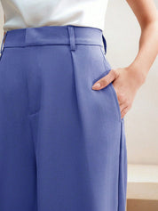 Purple Regular Fit High-Rise Trousers for Women | Kotty
