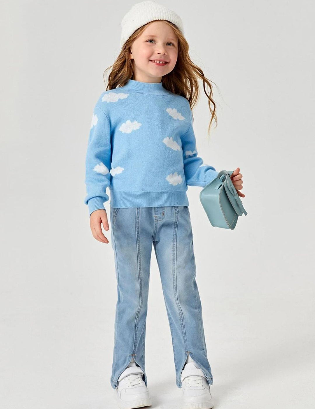 Kotty Girls Jean Straight Fit Heavy Fade Stretchable Jeans