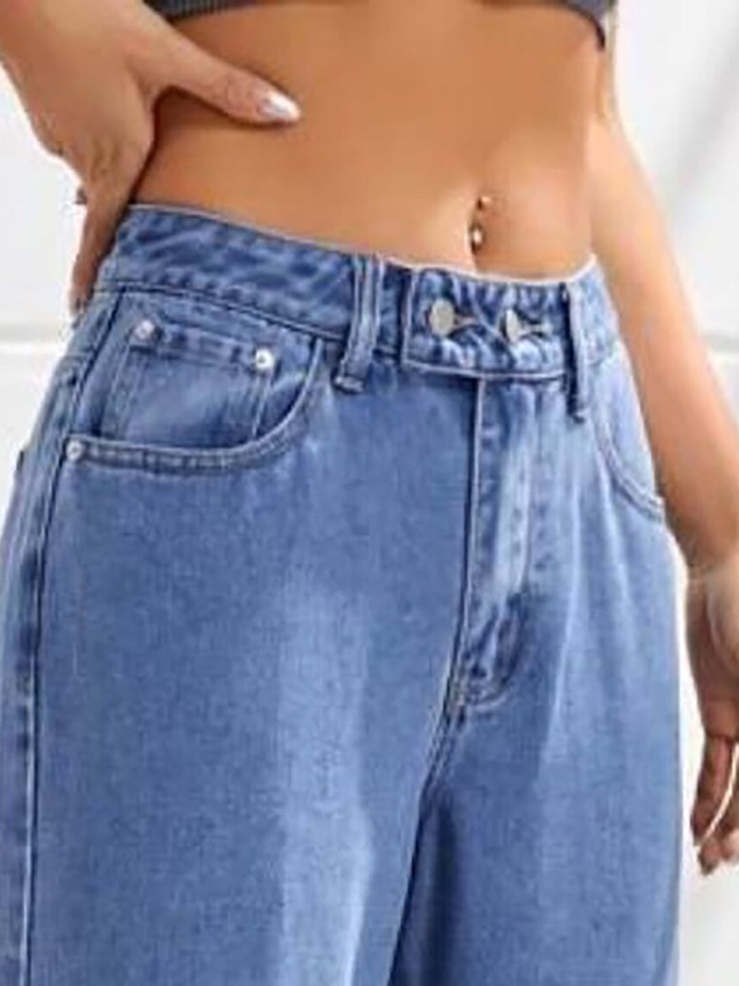 Kotty Women Blue Jean Straight Fit High-Rise Stretchable Jeans