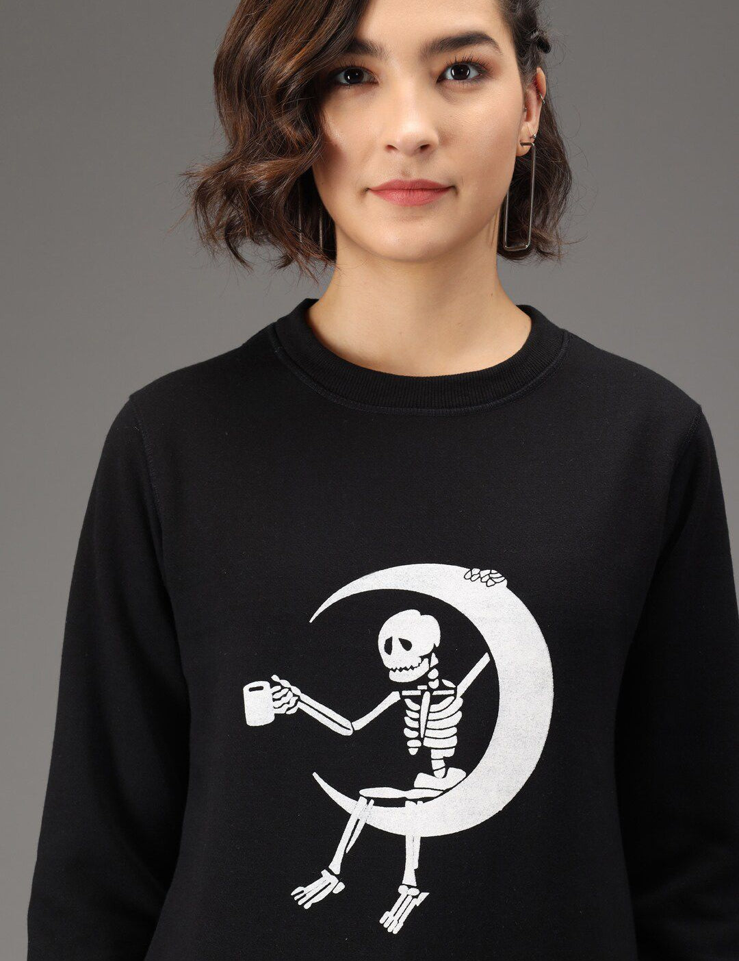 Kotty Women Black Printed Sweatshirt