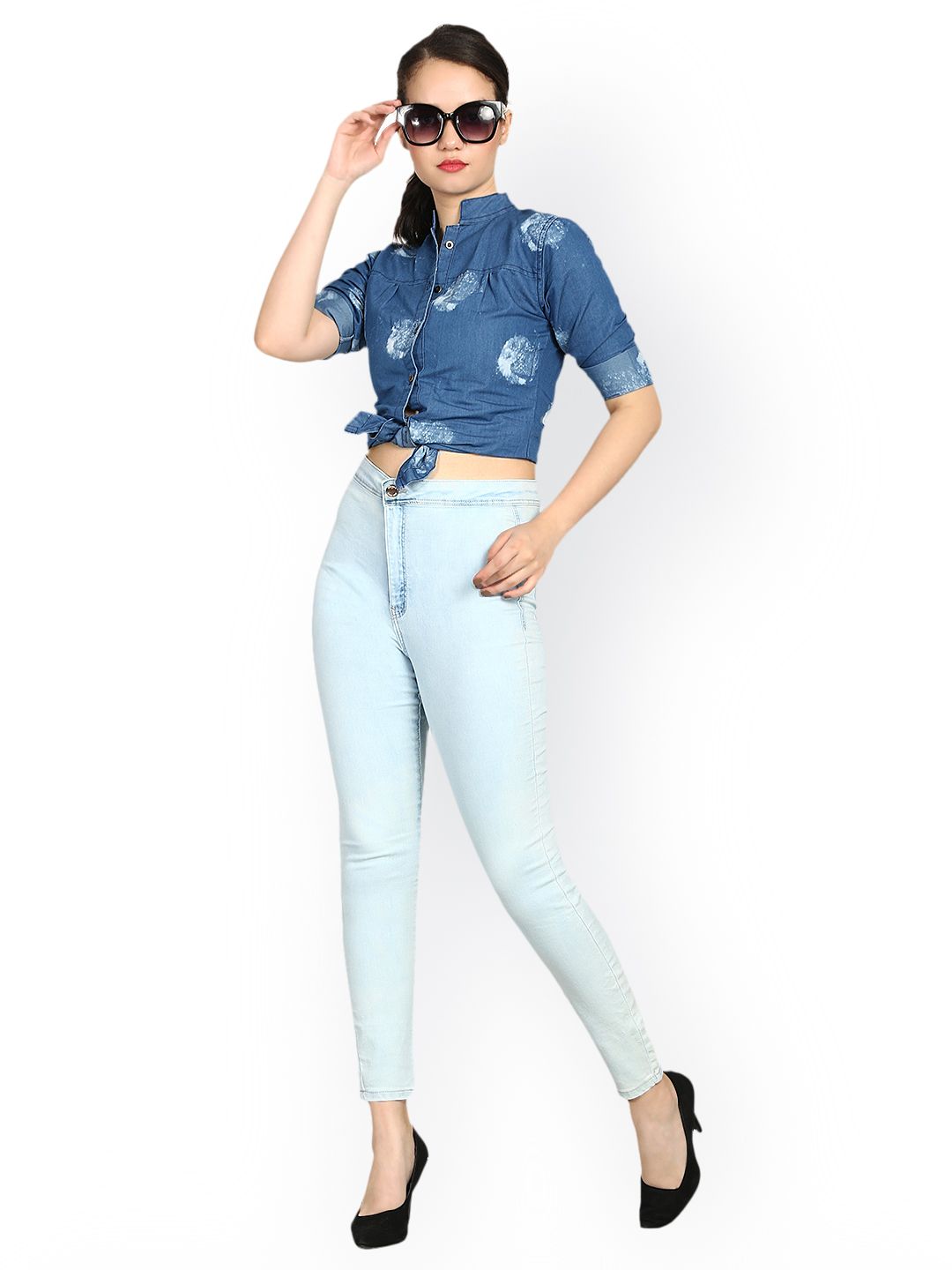 Kotty Women Blue Skinny Fit High-Rise Clean Look Stretchable Jeans