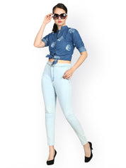 Kotty Women Blue Skinny Fit High-Rise Clean Look Stretchable Jeans