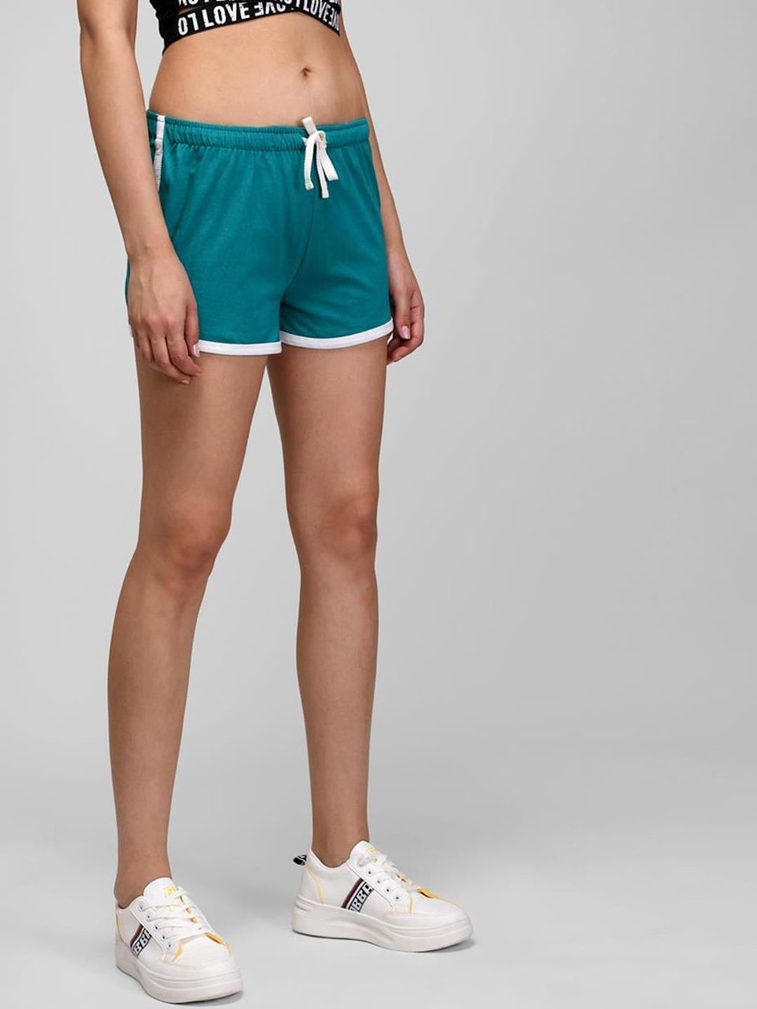 Kotty Pack of 2 Women Slim Fit Low-Rise Gym Cotton Shorts