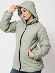 Kotty Women Green Longline Padded Jacket