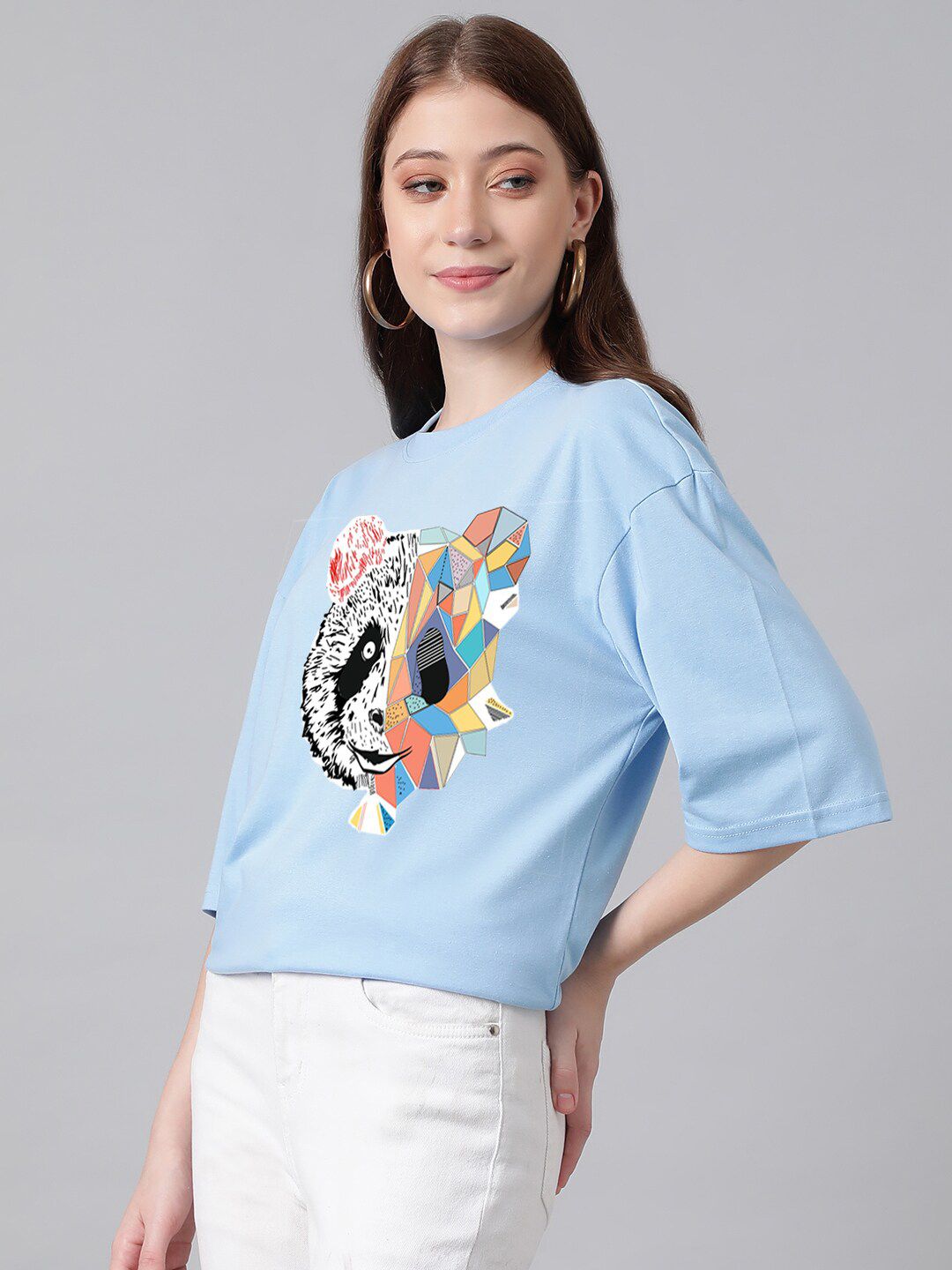 Kotty Graphic Printed Casual Oversized T-shirt