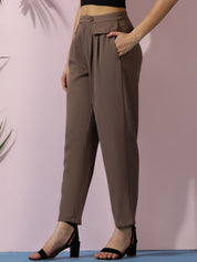 Kotty Women Relaxed High-Rise Easy Wash Pleated Trousers
