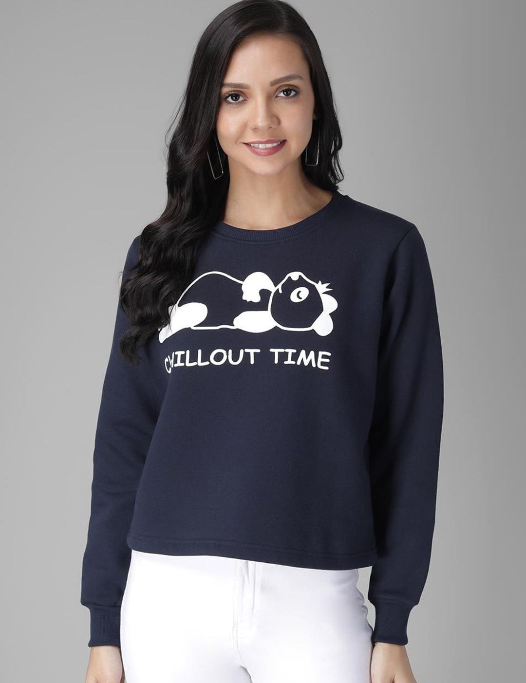 Kotty Women Blue Printed Sweatshirt