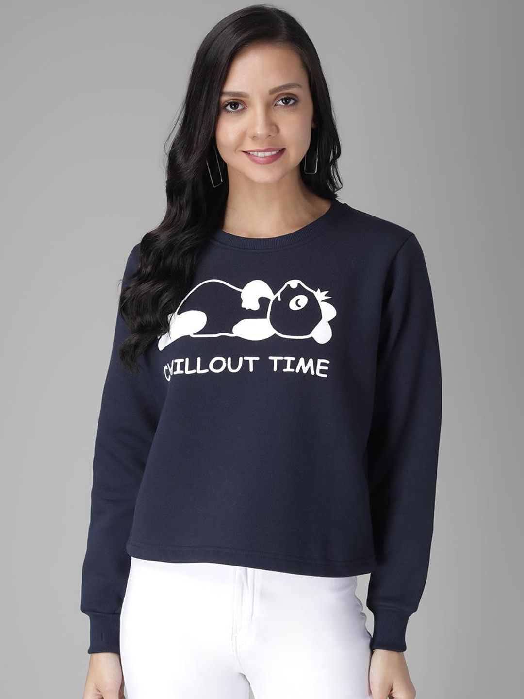 Kotty Women Blue Printed Sweatshirt