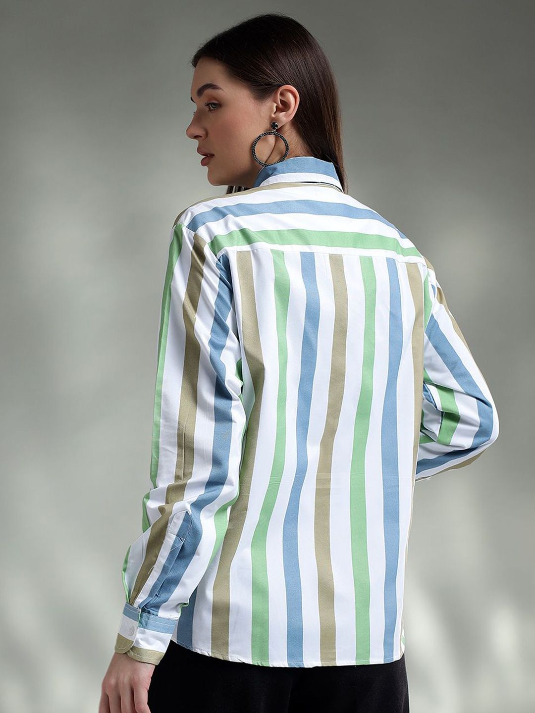 Kotty Women Spread Collar Graphic Printed Cotton Casual Shirt