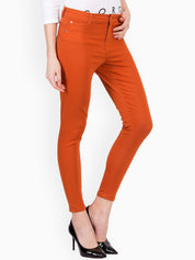Kotty Women Orange Skinny Fit High-Rise Clean Look Stretchable Jeans