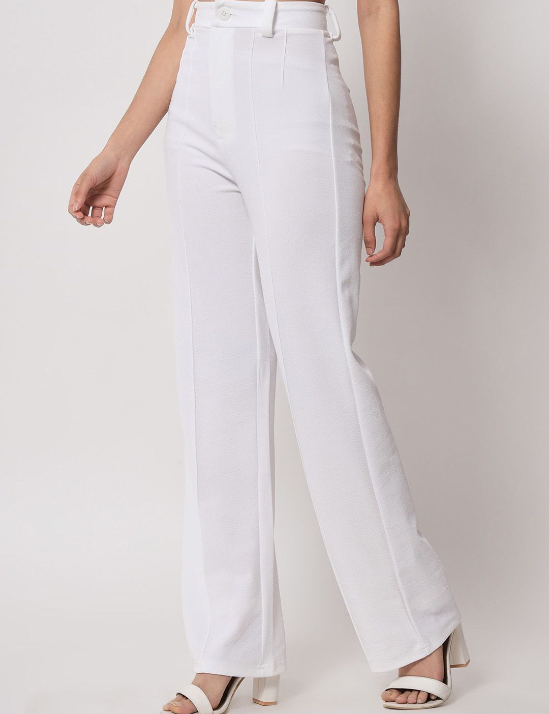 Kotty Women Pack Of 2 Relaxed Straight Leg Fit High-Rise Easy Wash Trousers