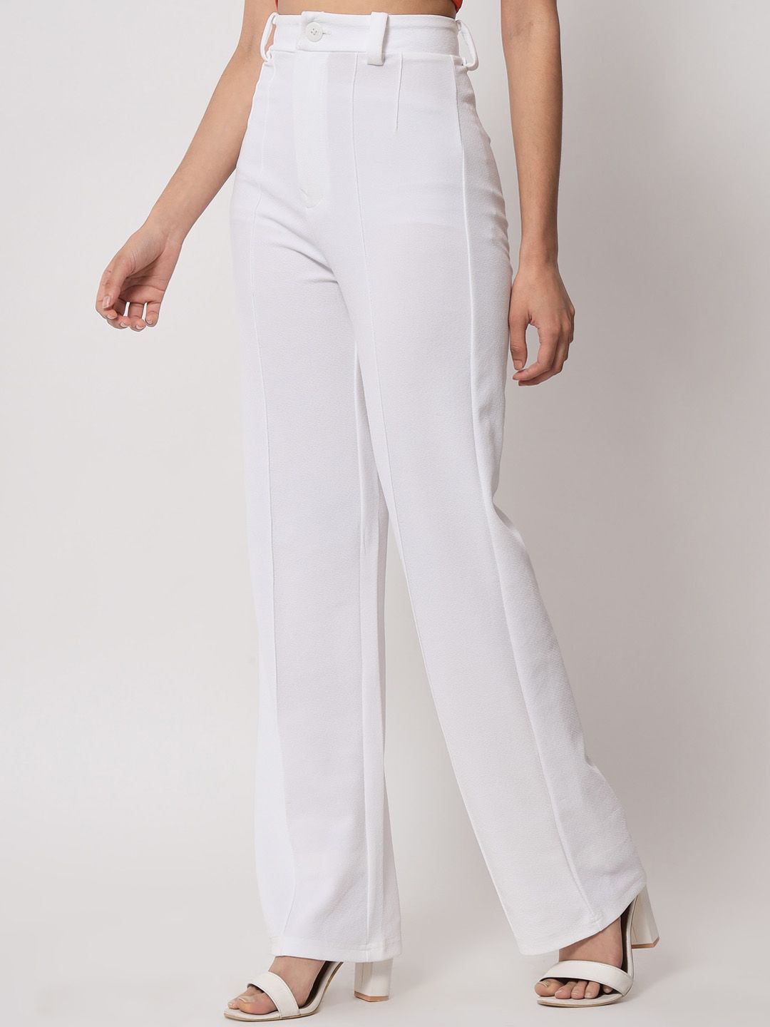 Kotty Women Pack Of 2 Relaxed Straight Leg Fit High-Rise Easy Wash Trousers