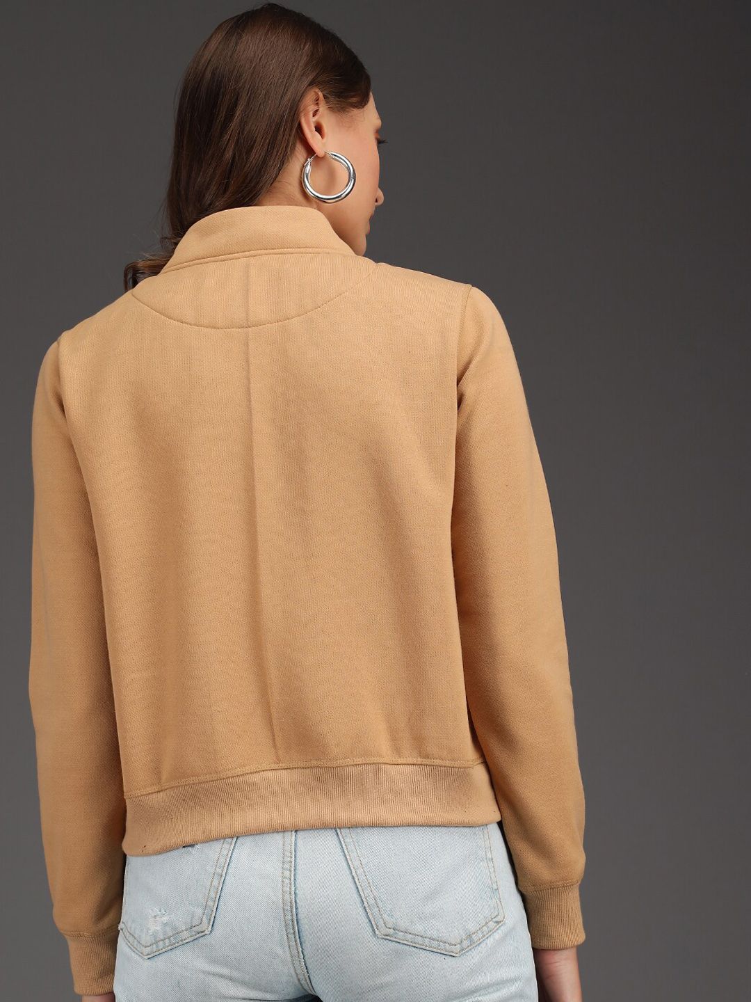 Kotty Women Beige Fleece Sweatshirt