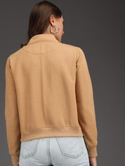 Kotty Women Beige Fleece Sweatshirt