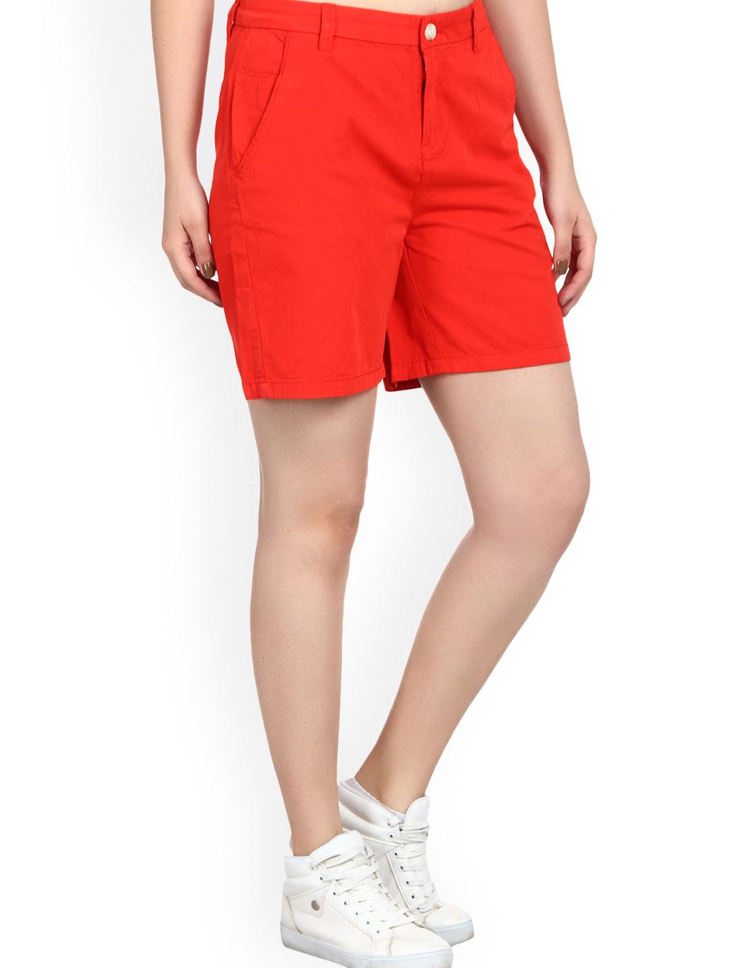 Kotty Women Red Solid Regular Fit Regular Shorts